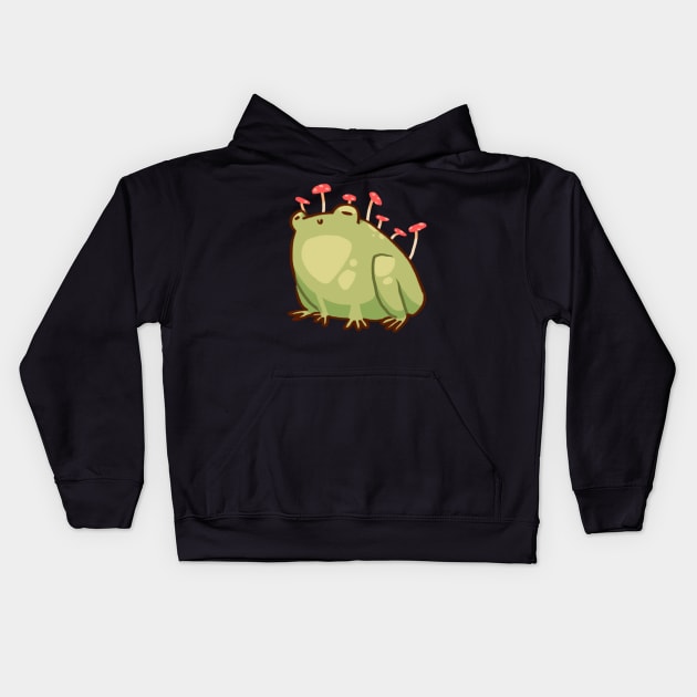 Mushroom Frog Kids Hoodie by Chloedo0dles